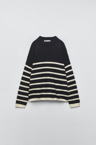 Zara + Striped Knit Sweater