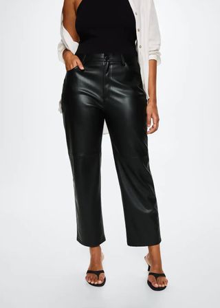 Mango + Faux-Leather Trousers