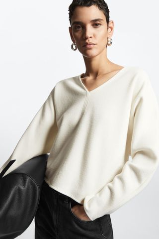 COS + Wool-Blend V-Neck Top