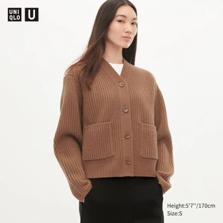 Uniqlo U + Premium Lambswool Ribbed Cardigan