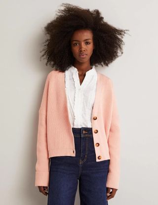 Boden + Turn Back Rib Cardigan