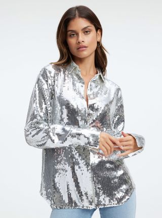 Good American + Sequin Party Shirt
