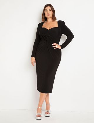 Eloquii + Twisted Bodice Fitted Dress