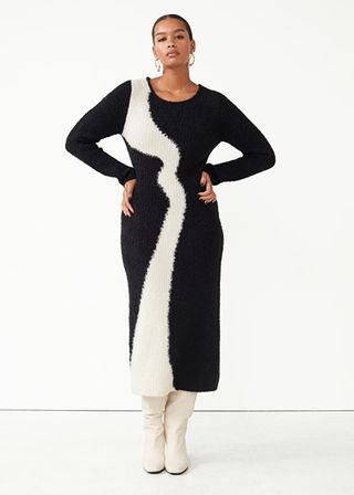& Other Stories + Patterned Wool Midi Dress