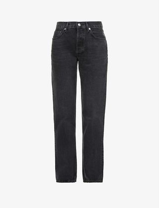 Agolde + Lana Faded Straight-Leg Mid-Rise Denim Jeans