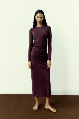 Zara + Gathered Midi Dress