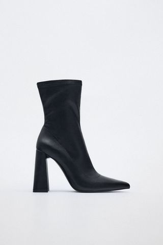 Zara + Geometric High Heel Ankle Boots