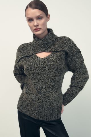 Zara + Cut Out Knit Sweater