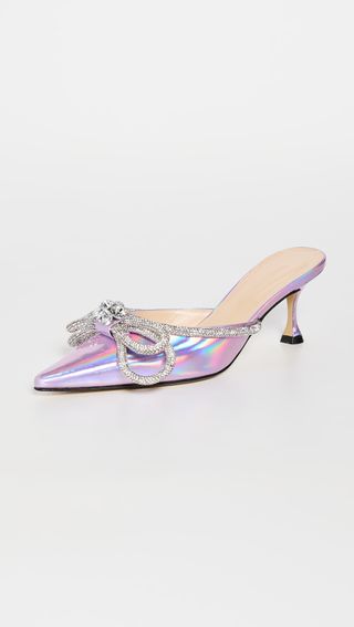 Mach & Mach + Double Bow Iridescent Mules