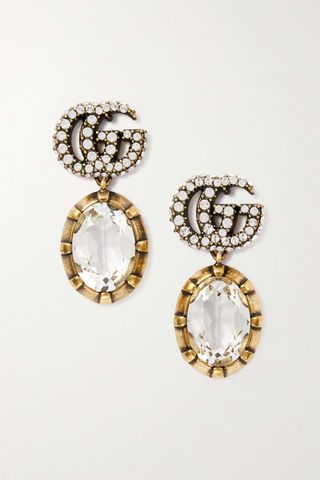 Gucci + Gold-Tone and Crystal Earrings