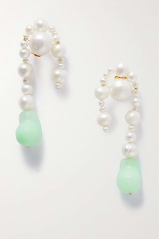 Completedworks + Gold-Plated, Resin and Pearl Earrings