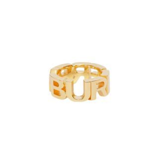 Burberry + Gold-Plated Logo Ring