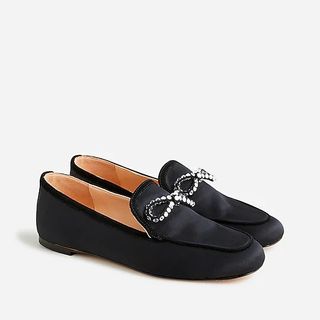 J.Crew + Marie Bow Loafers in Satin