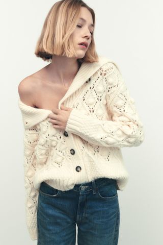 Zara + Pompom Knit Jacket