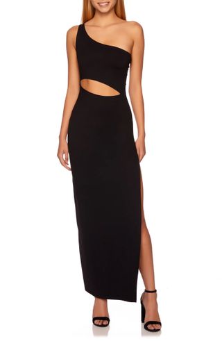 Susana Monaco + One-Shoulder Cutout High Slit Maxi Dress
