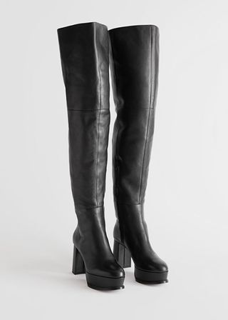 & Other Stories + Heeled Over-The-Knee Platform Boots
