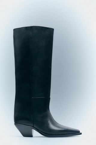 Zara + Minimal Knee high Cowboy Boots