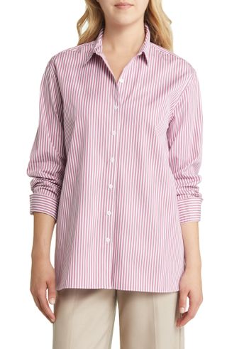 Nordstrom + Everyday Stripe Poplin Button-Up Shirt