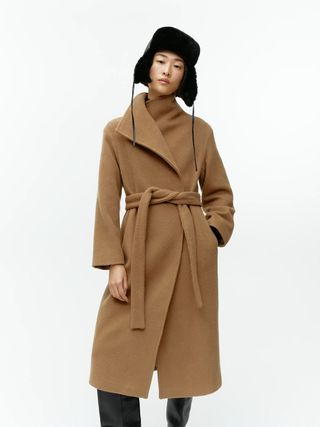 Arket + Wool Blend Wrap Coat