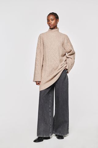 Aligne + Kyrony Cable Funnel Neck Dress