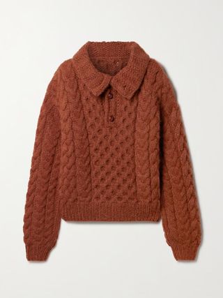Dôen + Nuage Cable-Knit Alpaca and Merino Wool-Blend Sweater