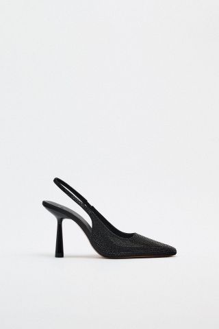 Zara + Embellished Heel Slingbacks
