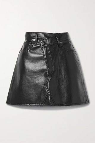 Agolde + Criss Cross Recycled Leather-Blend Mini Skirt