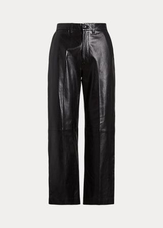 Ralph Lauren + Lambskin Cropped Wide-Leg Trouser
