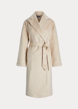 Polo Ralph Lauren + Peak-Lapel Wool-Blend Wrap Coat