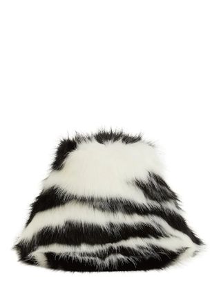 The Attico + Zebra Faux Fur Bucket Hat