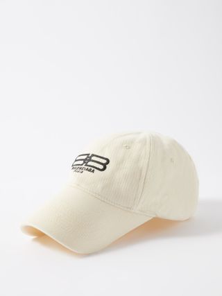 Balenciaga + BB Embroidered-Logo Cotton-Twill Baseball Cap