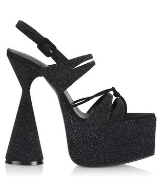 D'Accori + Belle Glittery Suede Platform Sandals