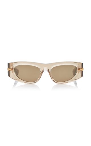 Bottega Veneta + Round Cat-Eye Acetate Sunglasses