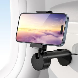 Nulaxy + Universal in Flight Handsfree Phone Mount With Double-Directional 360° Plus 180° Degree Rotation