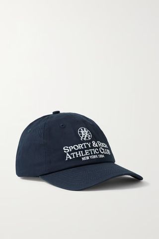 Sporty 
Rich + Embroidered Cotton-Twill Baseball Cap