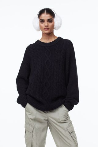 H&M + Oversized Cable-Knit Sweater