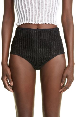 A. Roege Hove + Emma Ribbed High Waist Cotton Blend Briefs
