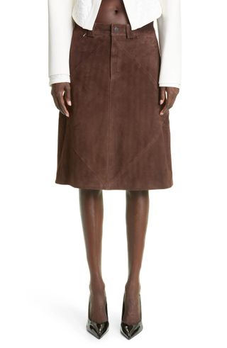 Maximilian Davis + Telford Suede A-Line Skirt