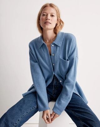 Madewell x Donni + (Re)sourced Cashmere-Merino Shirt-Jacket