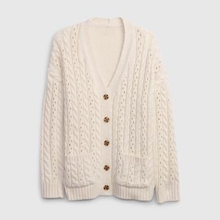 Gap + Recycled Cable-Knit Pointelle Cardigan