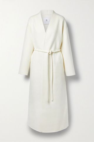 Anine Bing + Hunter Belted Wool and Cashmere-Blend Coat
