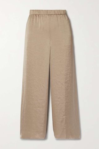 Theory + Hammered-Satin Wide-Leg Pants