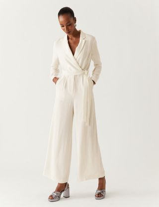 M&S Collection + Belted Tailored Jumpsuit