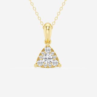 Grown Brilliance + 1/2 ctw Round Lab Grown Diamond Triangle Cluster Fashion Pendant With Adjustable Chain