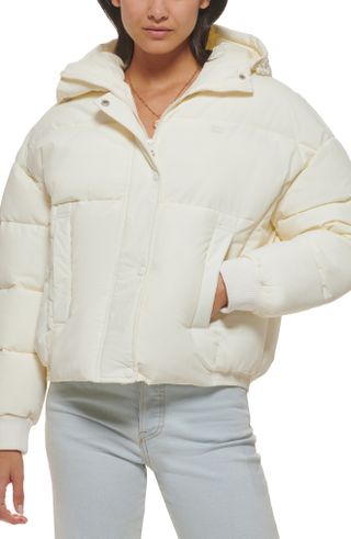 LEVI'S + Cinch Waist Hooded Puffer Jacket