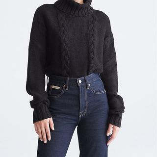 Calvin Klein + Cable Knit Turtleneck Sweater