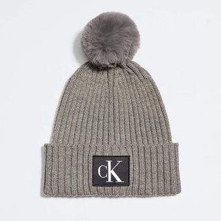 Calvin Klein + Knit Pom-Pom Beanie Hat