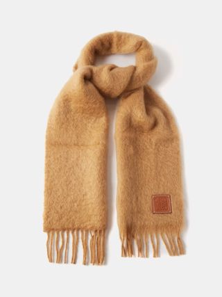 Loewe + Anagram-Patch Mohair-Blend Scarf