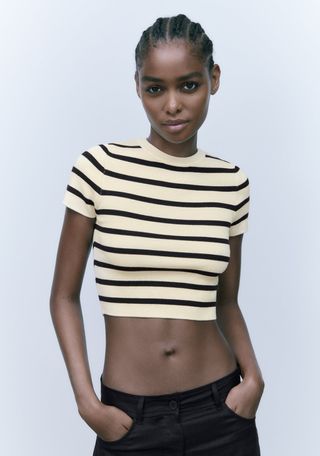 Zara + Basic Cropped Knit Top