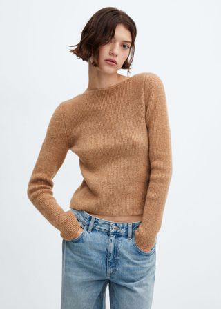 Mango + Boat-Neck Knitted Sweater